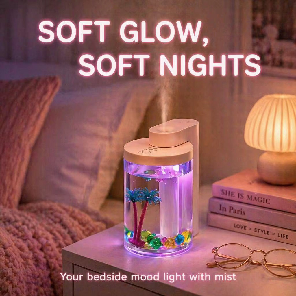 Diffuseur de parfum avec lumière LED RGB en forme de palmier