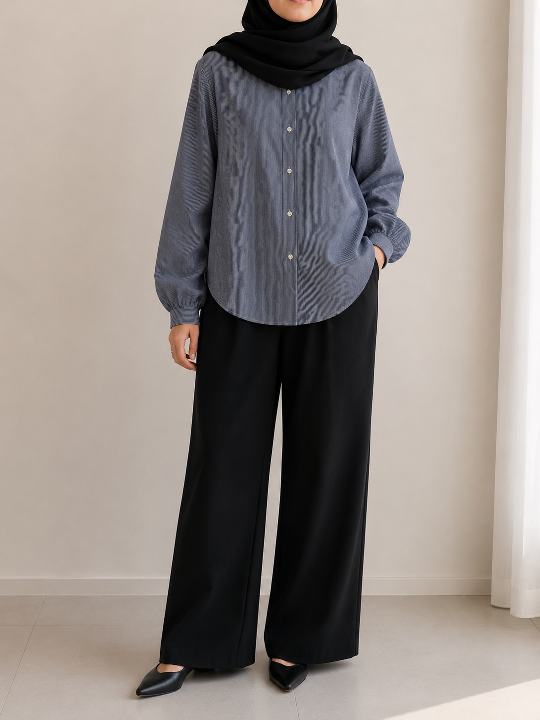 Stripe Light Jean Top_4