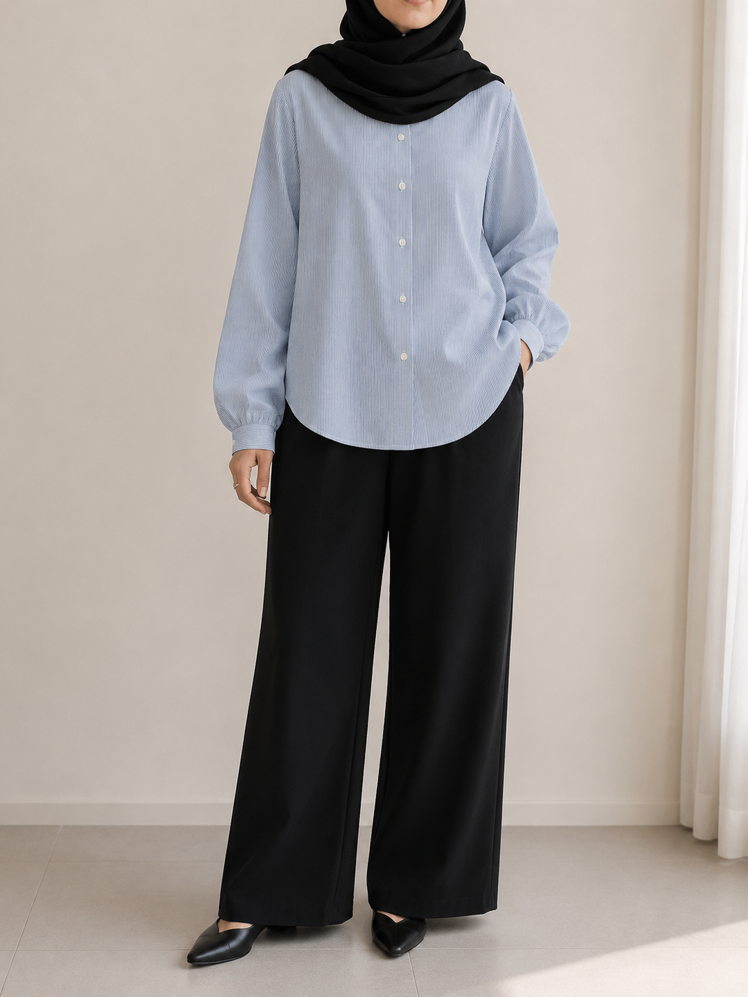 Stripe Light Jean Top_7