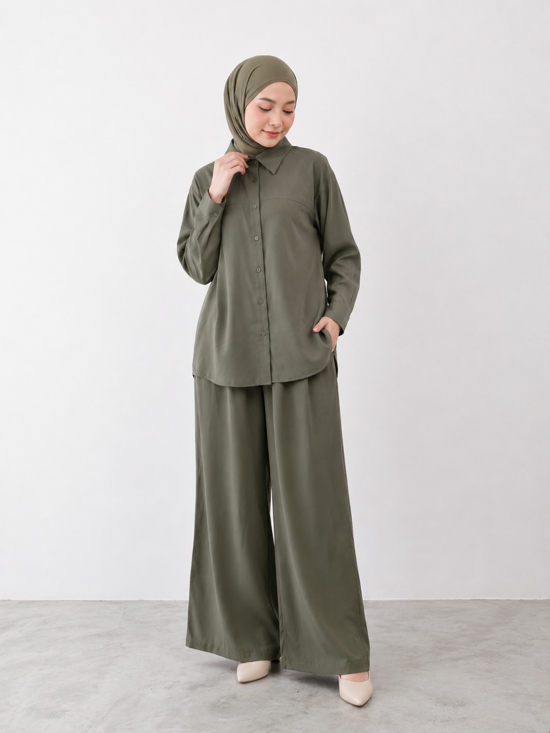 Cotton Crepe Pant Set Punn_4