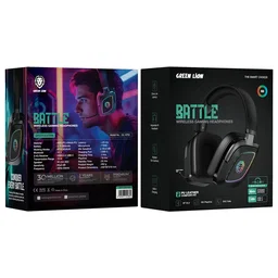 Green Lion Battle Wireless Gaming Headphone - Black