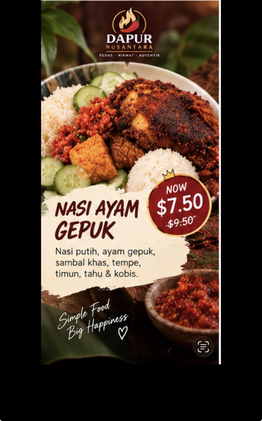 Nasi Ayam Gepuk