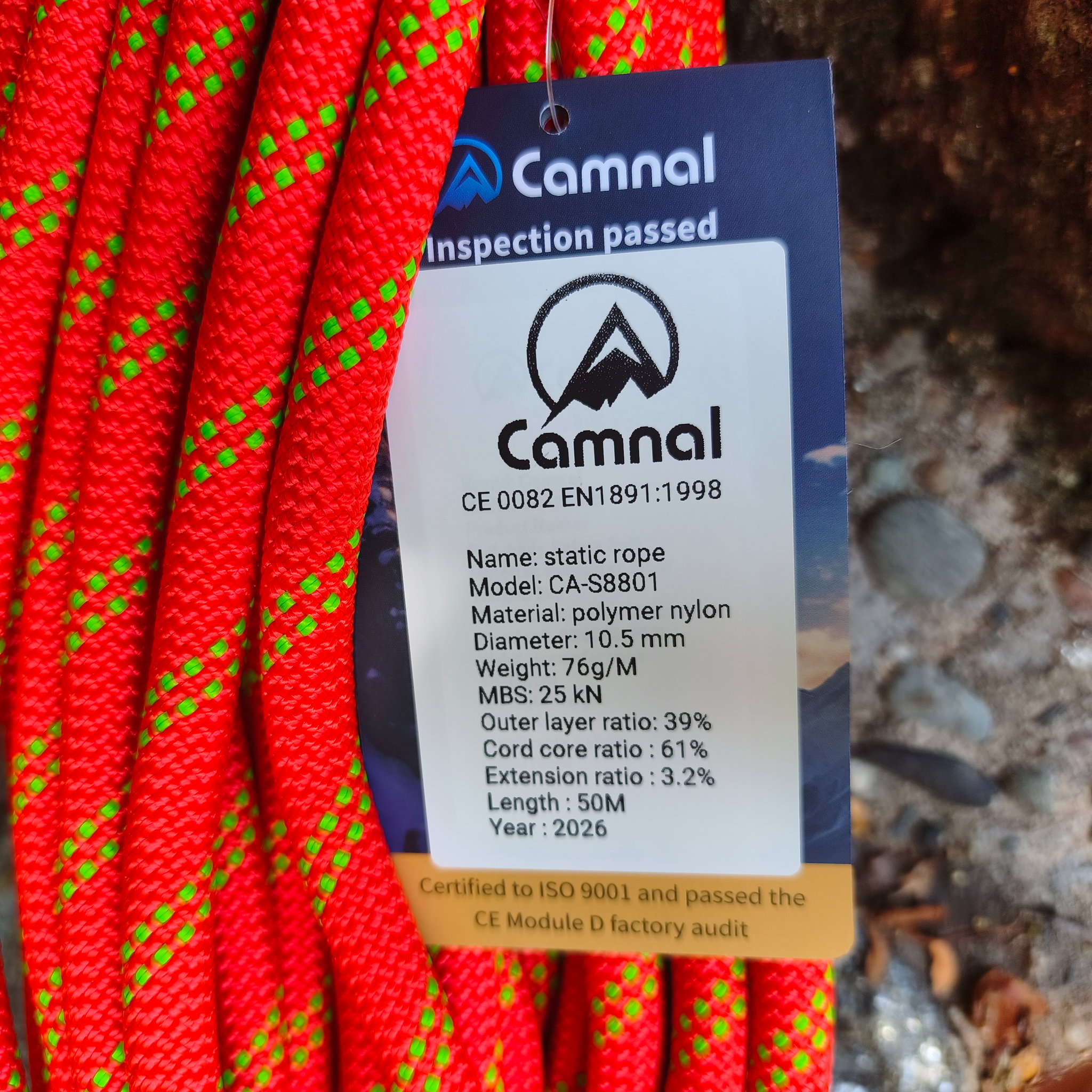 Cuerda estatica 50m 10.5mm 25kN _3