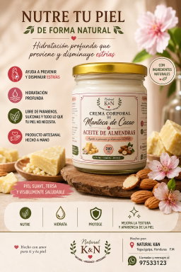 Crema Corporal de Manteca de Cacao y aceite de almendras 