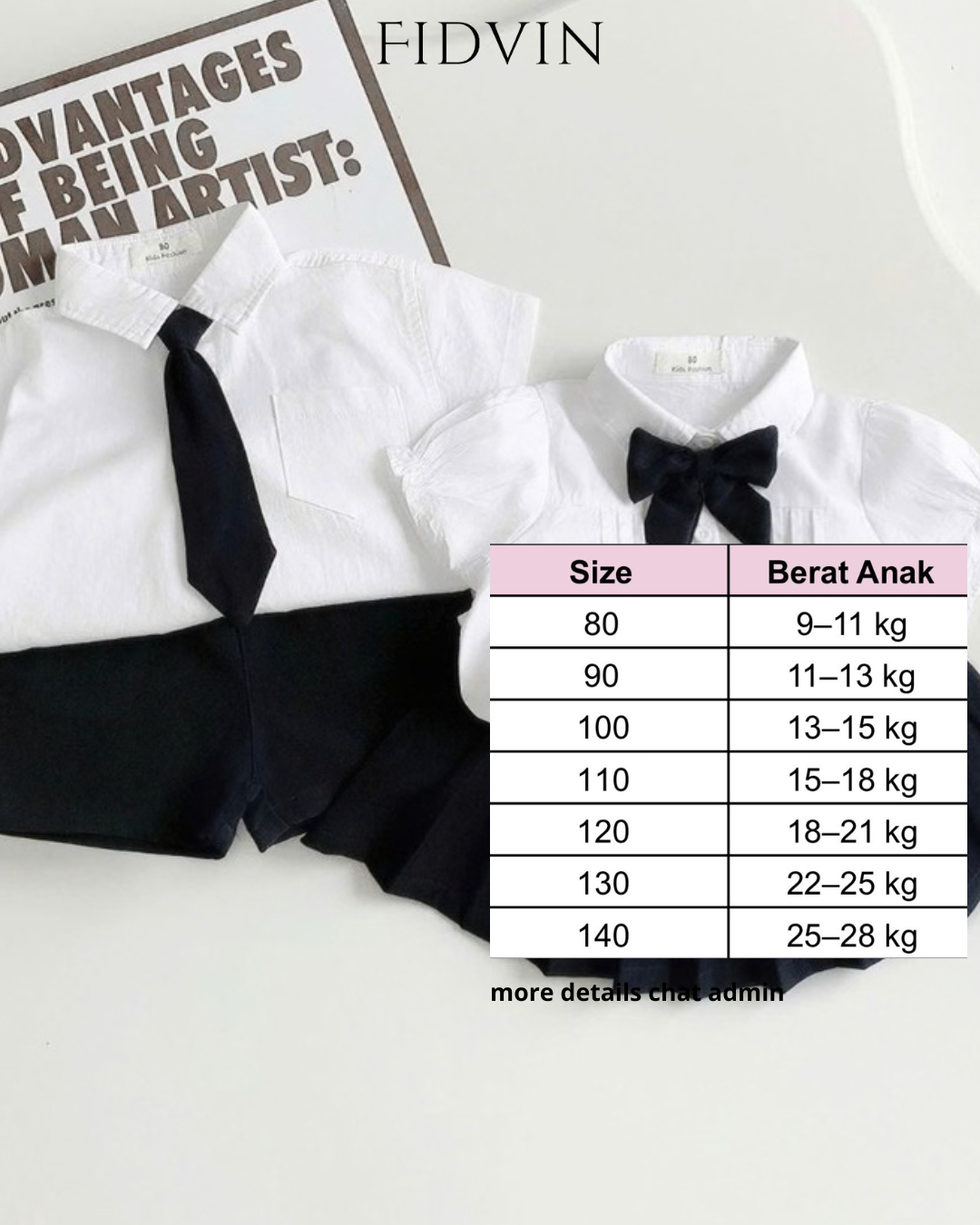 White School Shirt & Skirt/Pants Set — H0525B33_1