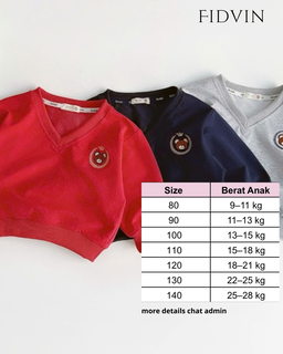 Bear Embroidered Long Sleeve Sweater — T1125A48Đ
