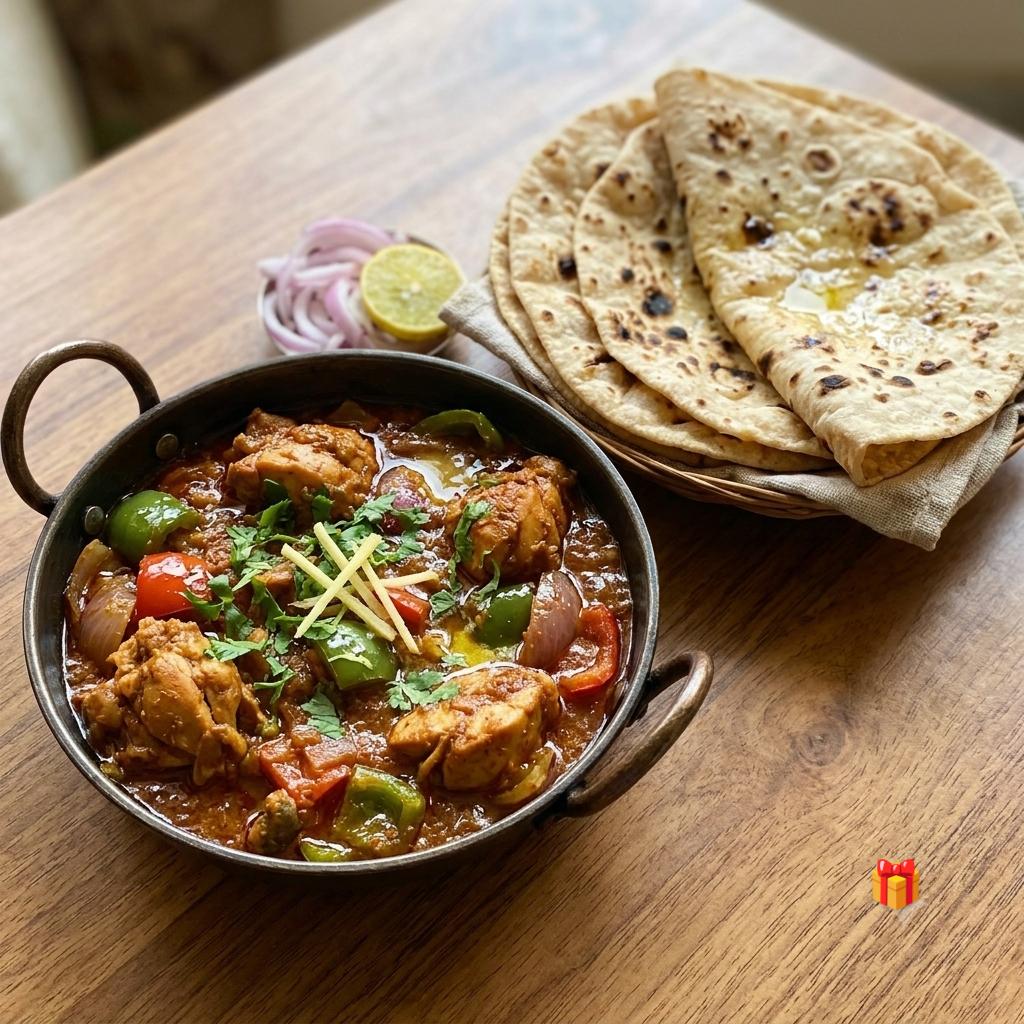 चटपटा ढाबा स्टाइल कढ़ाई चिकन 🍗(500 gm भरपेट भोजन )