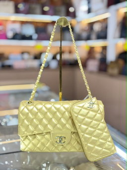 Gold Quilted Chain Shoulder Bag