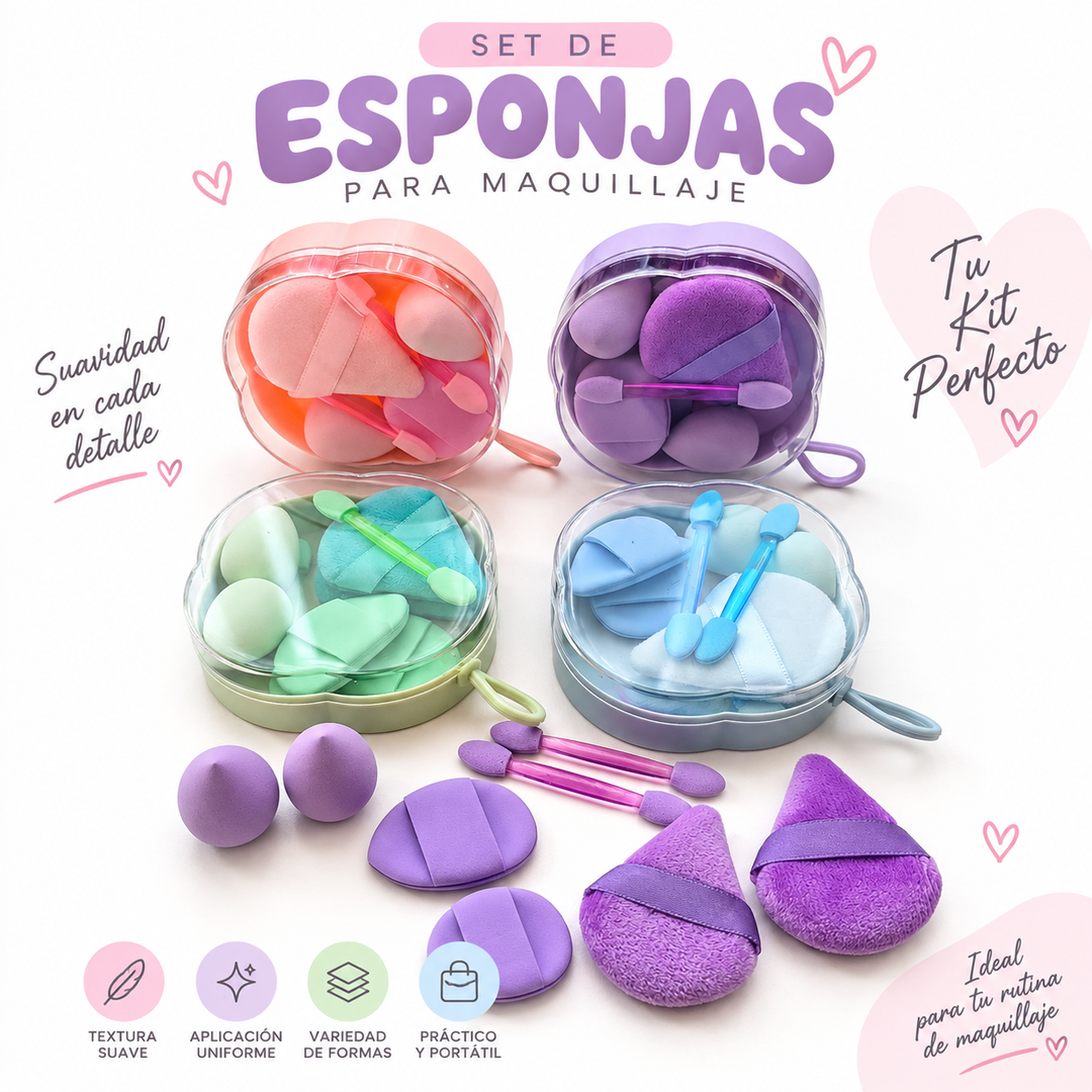Set de esponjas para maquillaje 💗