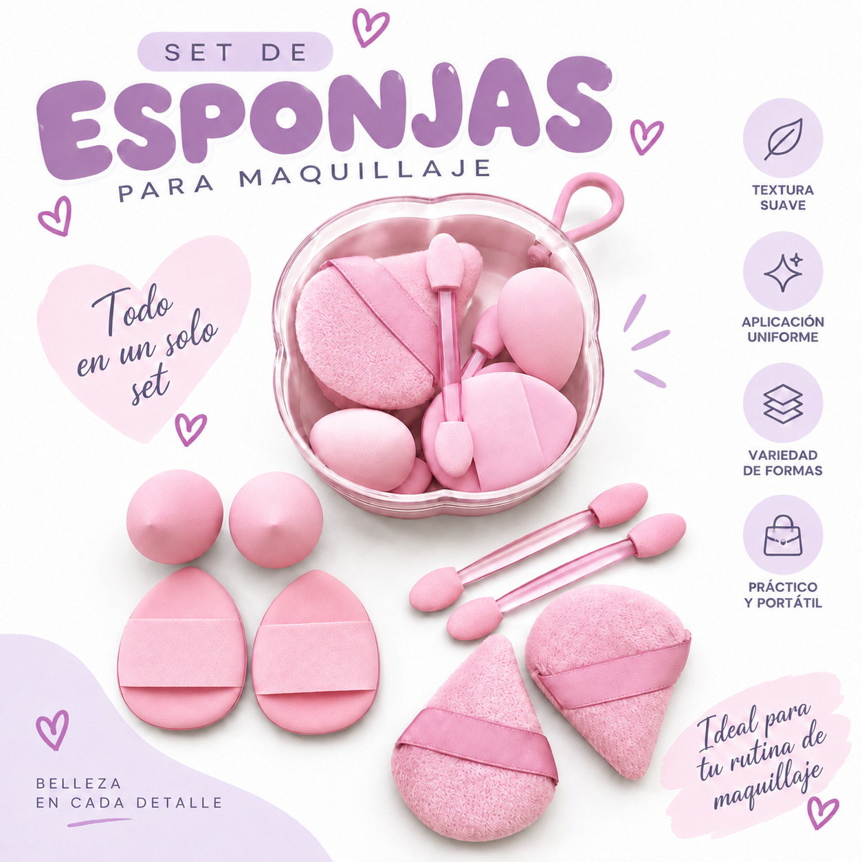 Set de esponjas para maquillaje 💗_1