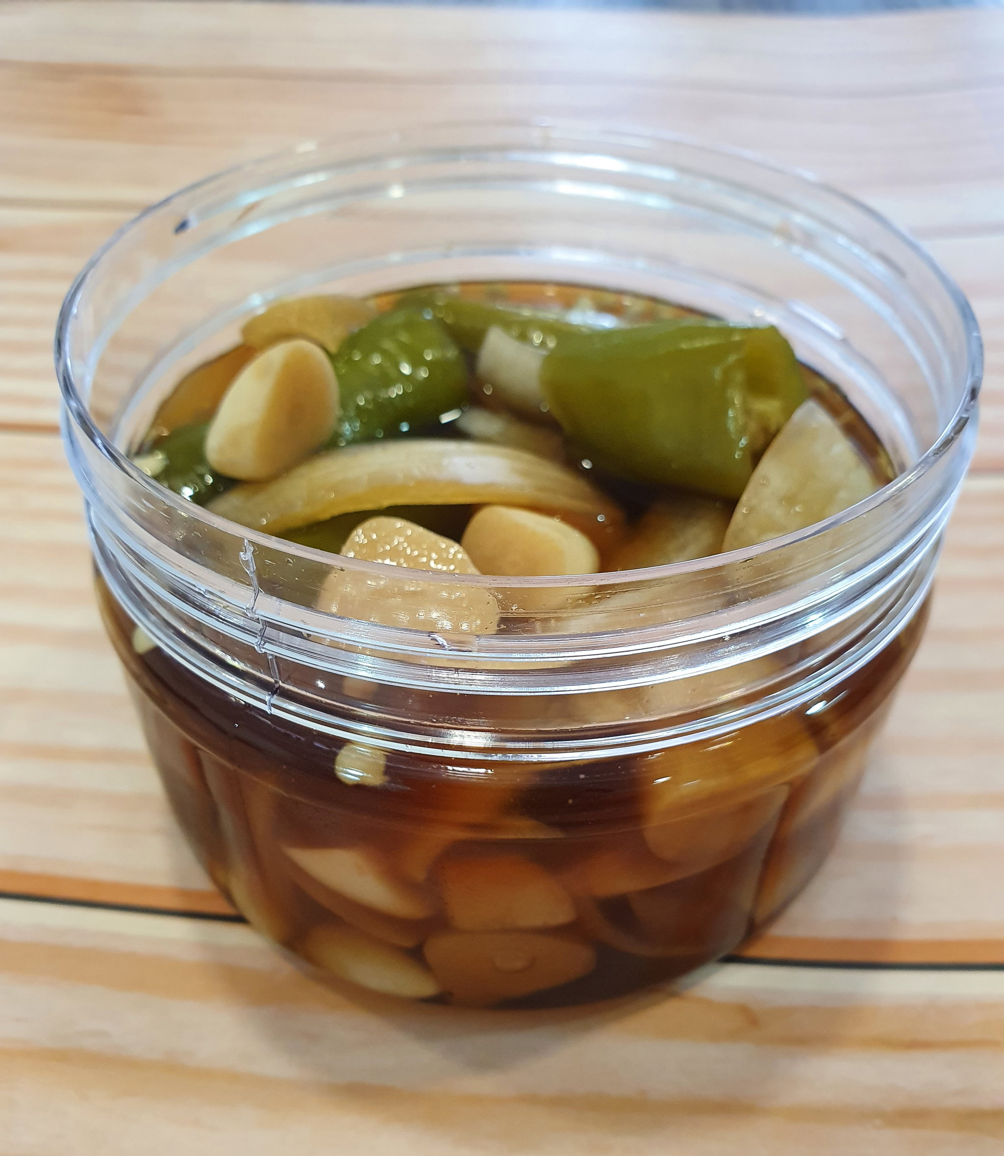 青唐辛子・ニンニク・タマネギの 醤油漬け（350g)_0