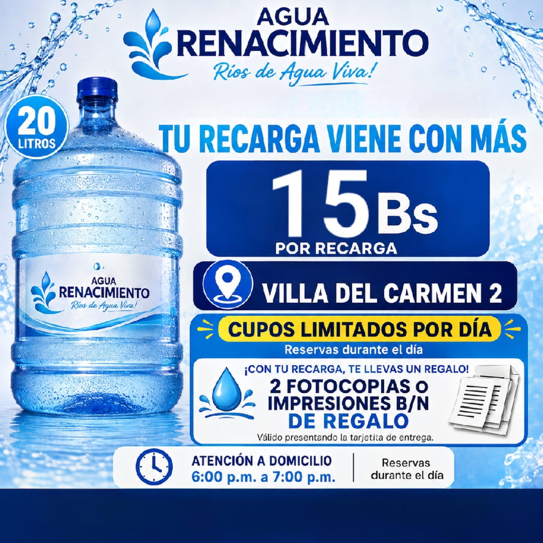 Recarga 20L + 2 Impresiones de REGALO