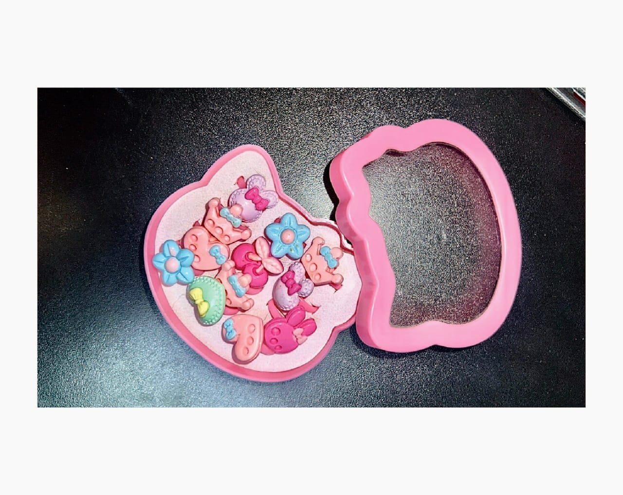 Girls Rings Set 12 Pcs – Cartoon Jewelry Gift Box for Kids_1