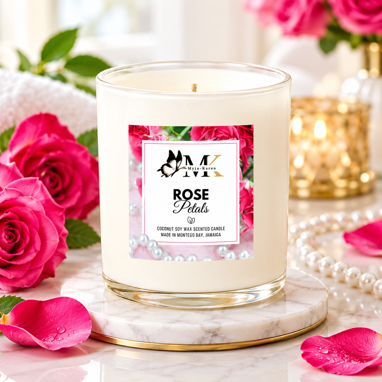 Rose Petals Scented Candle