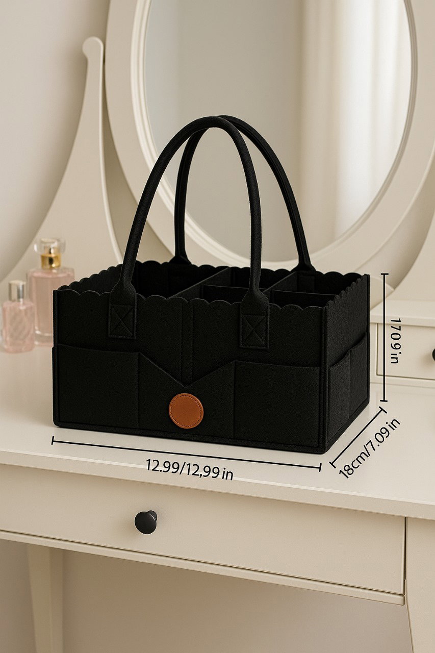 Diaper Caddy Organizer – Foldable Baby Nursery Storage Basket_1
