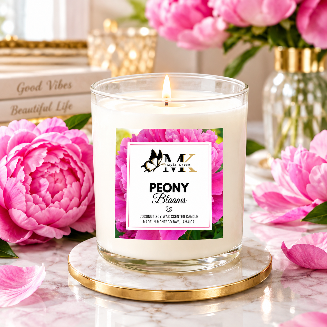 Peony Blooms Scented Candle_0