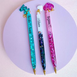 Resin Pen & Letters Keychain