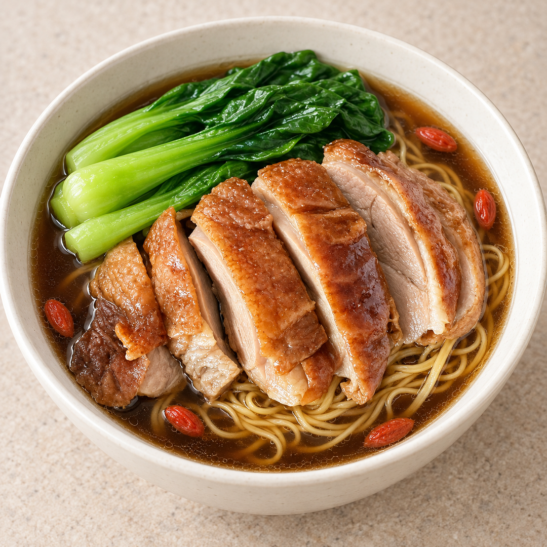 Roasted Duck with Herbal Soup Noodle · 药膳烧鸭汤面