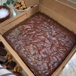 Sea Salt Walnut Dark Choco Brownie 8x8"