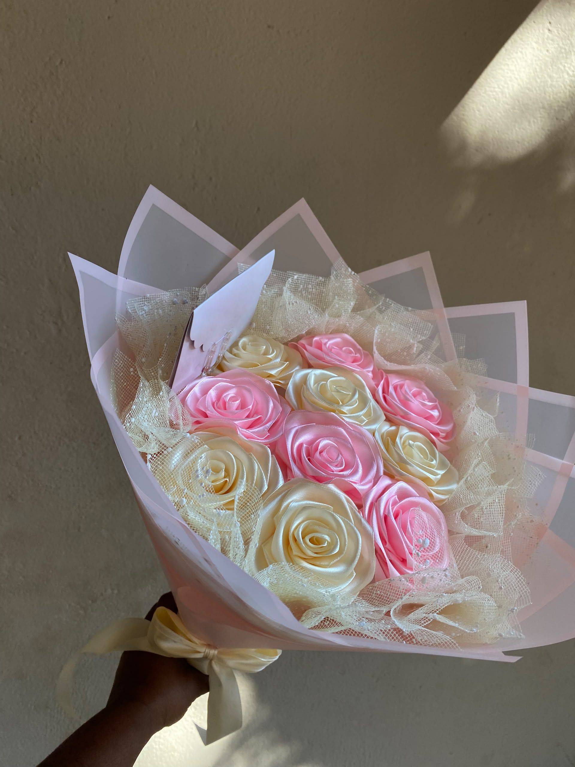 Pink X mesh ribbon
