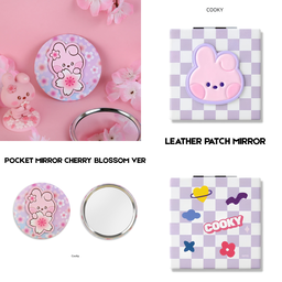 BT21 POCKET MIRROR / LEATHER PATCH MIRROR COOKY VER