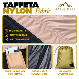 Reversible Hammock with Strong Taffeta Nylon Fabric
