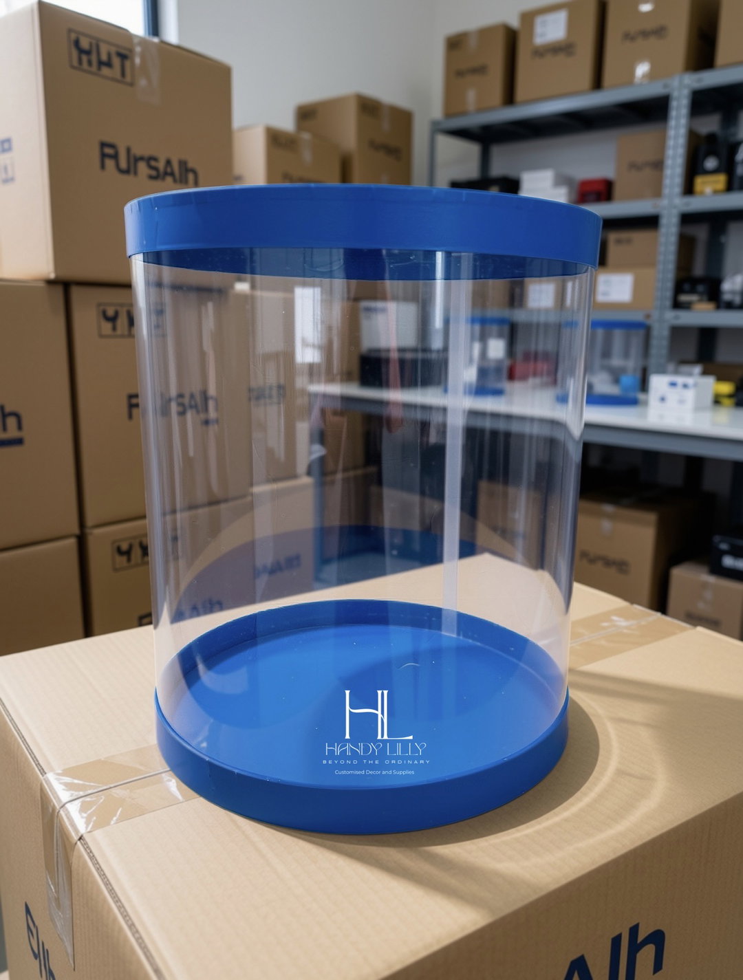 Transparent Round Box L 32x35cm