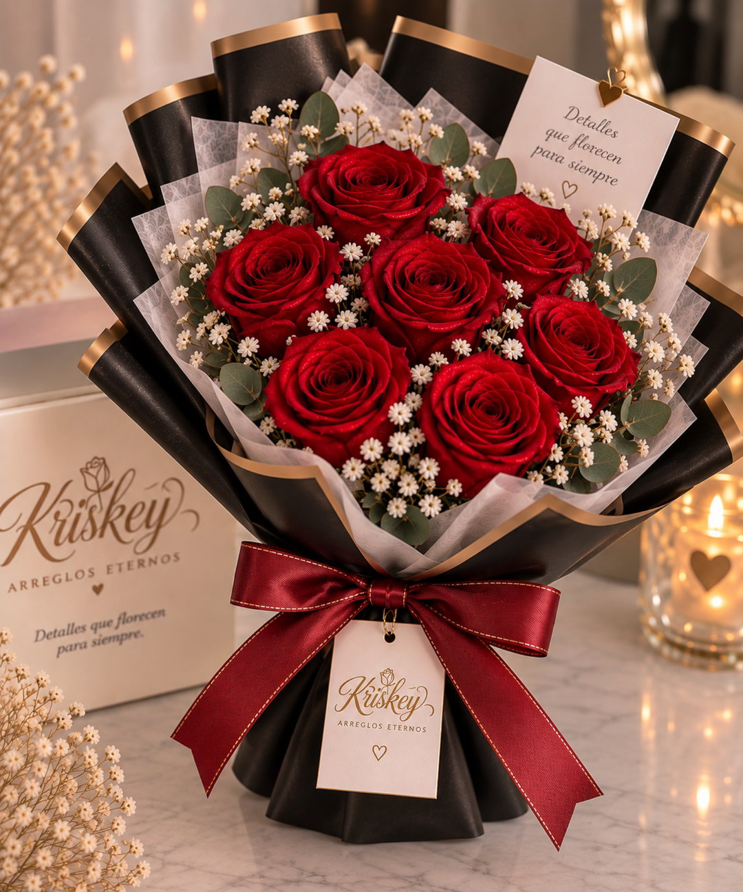 🌹 Encanto Eterno — 6 Rosas Eternas