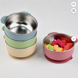 SS 304 Bowl with Suction 400ml (Bear)
