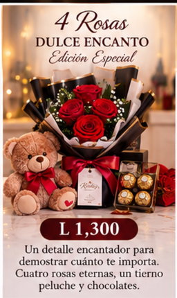 🌹 Dulce Encanto — Edición Especial  4 rosas