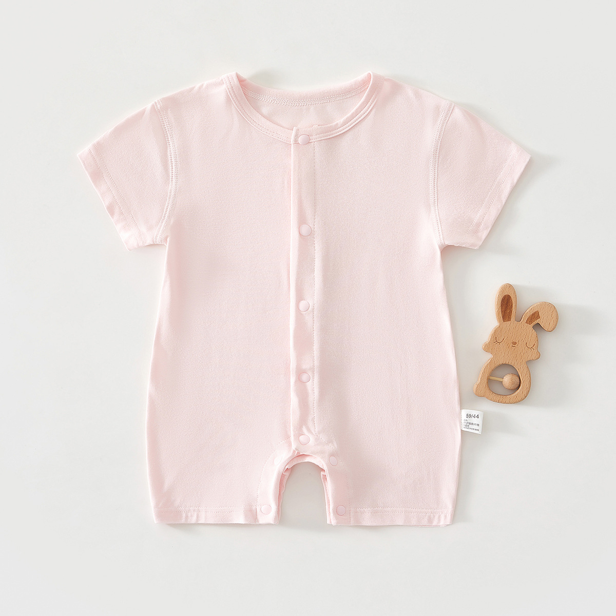 Short Sleeve Basic Romper _3