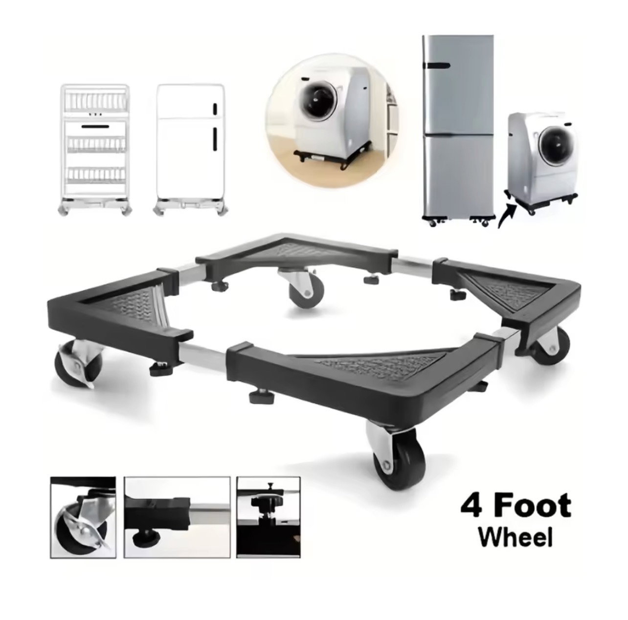Adjustable Appliance Moving Base with Universal Wheels_0