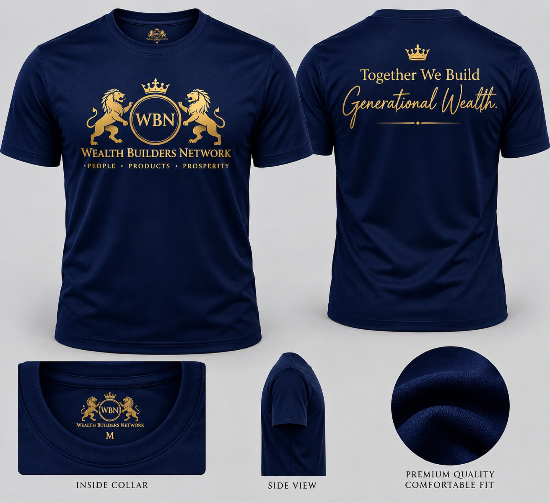 WBN Navy Blue Cotton T.Shirt