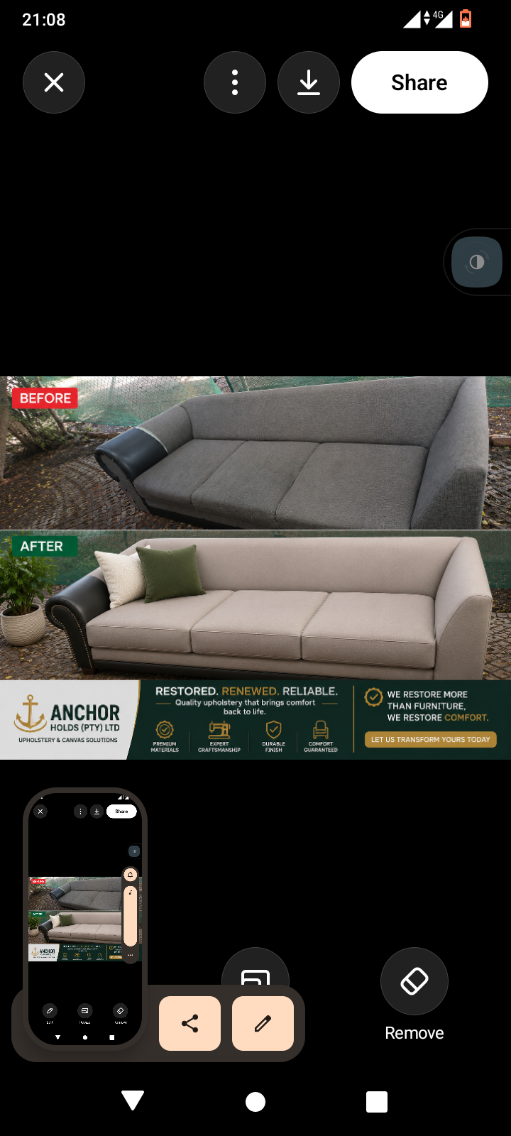 Upholstery service