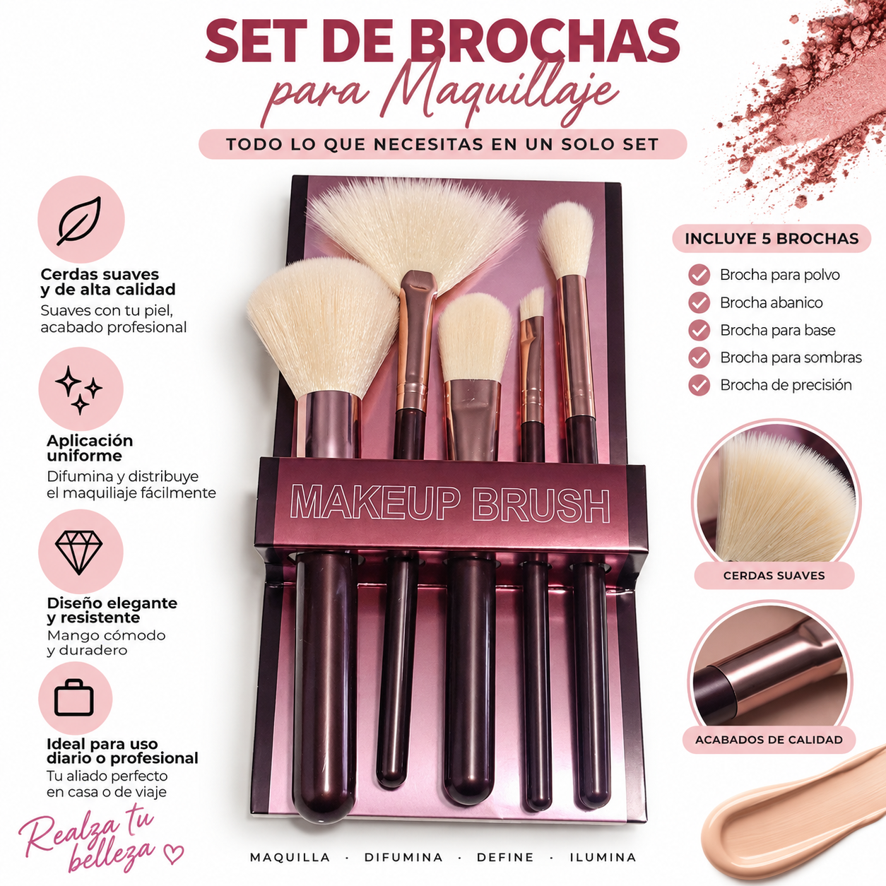 Set de 5 brochas básicas 💄_1
