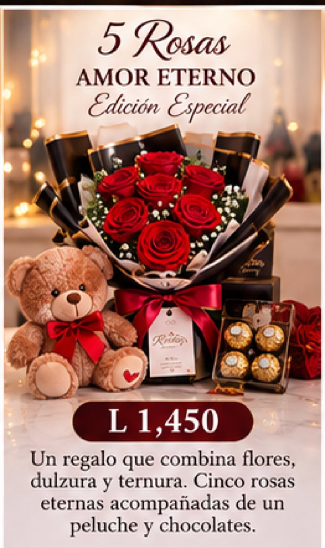 🌹 Amor Eterno — Edición Especial  5 rosas