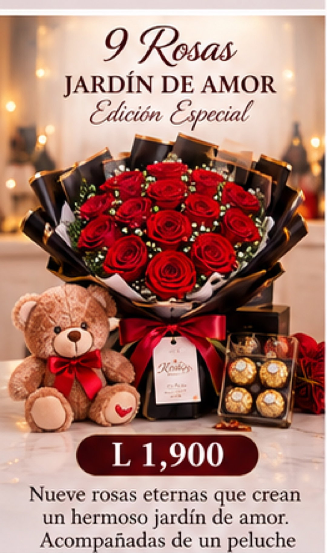 Jardín de Amor Edición Especial  9 rosas