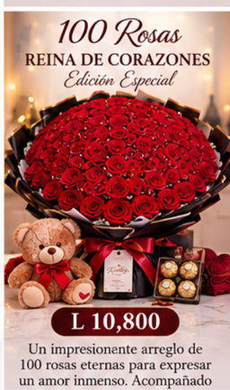 . 👑 Reina de Corazones — Edición Especial  100 rosas