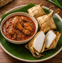 Rendang Ayam With Nasi Impit Ketupat