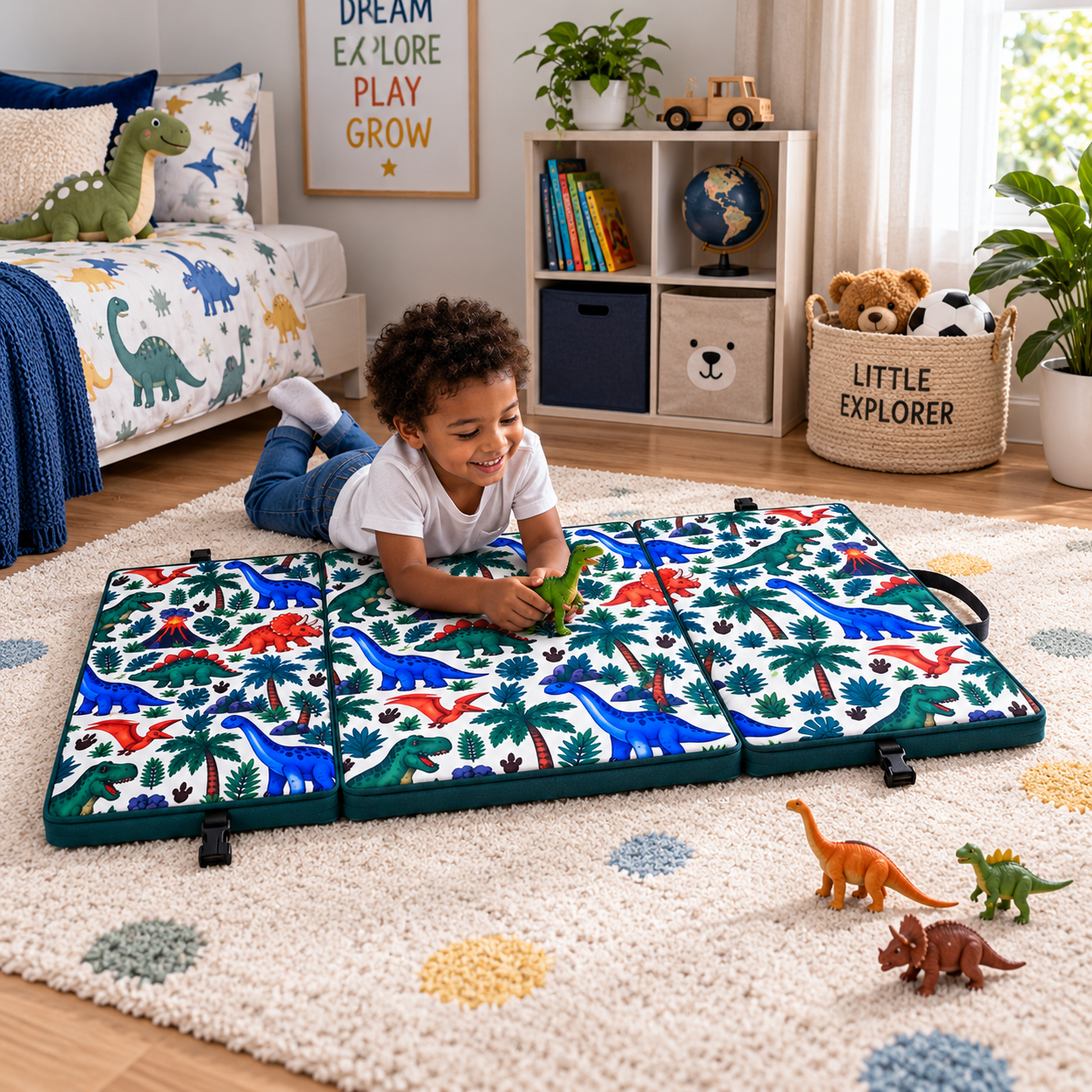 Kidsrock Dino Adventure 3-Panel Foldable Kids Mattress & Play Mat_2