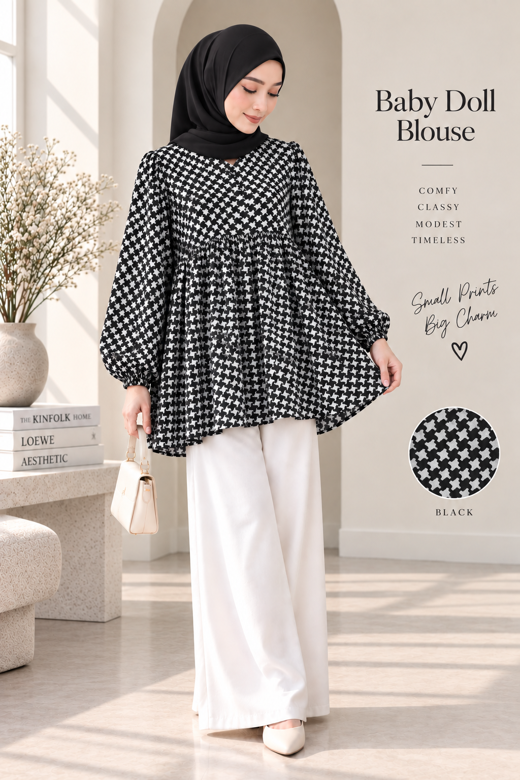 Houndstooth Doll Top