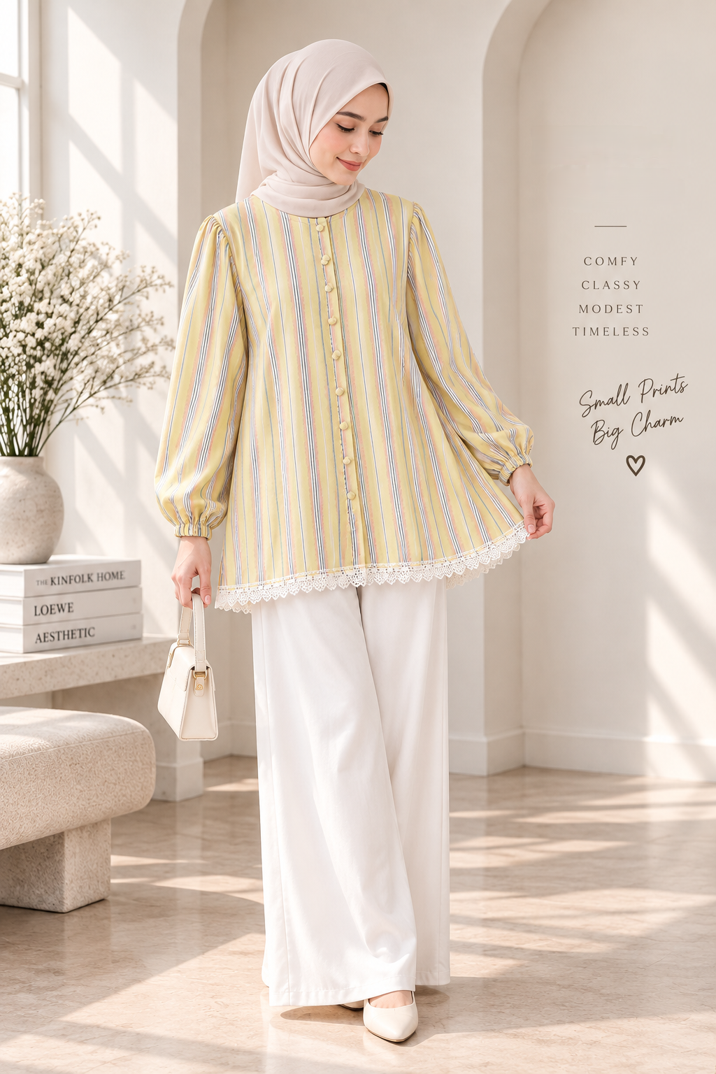 Stripe Print Top Lace_1
