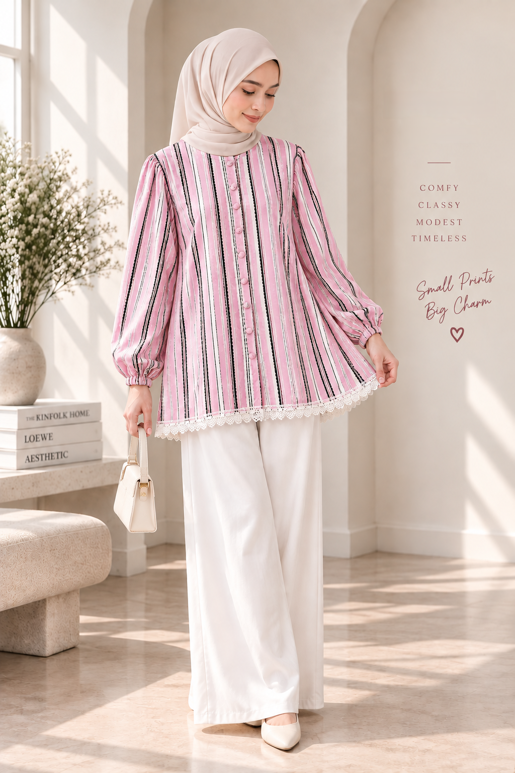 Stripe Print Top Lace_3