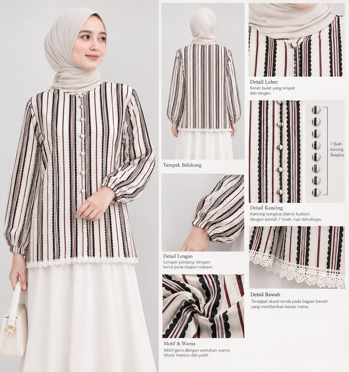 Stripe Print Top Lace_7