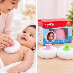 Baby Powder Puff with Container – Mess-Free Talcum Applicator for Newborns