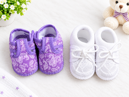 Newborn Baby Booties Set of 2 Pairs – Soft Sole Anti-Slip Infant Shoes 0-6 Months