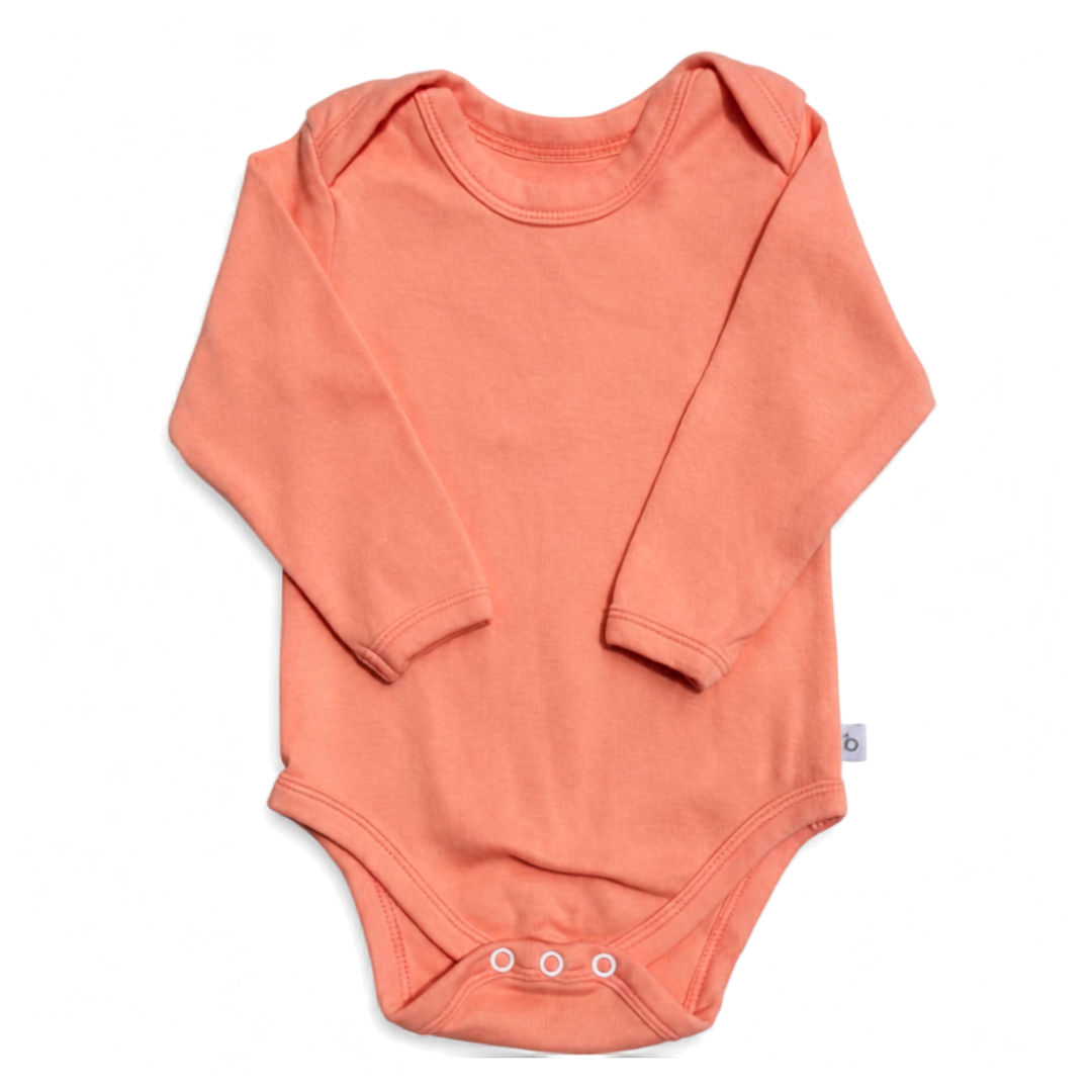 Bundlee Baby Long Sleeve Bodysuit | Peach | 6β9 Months