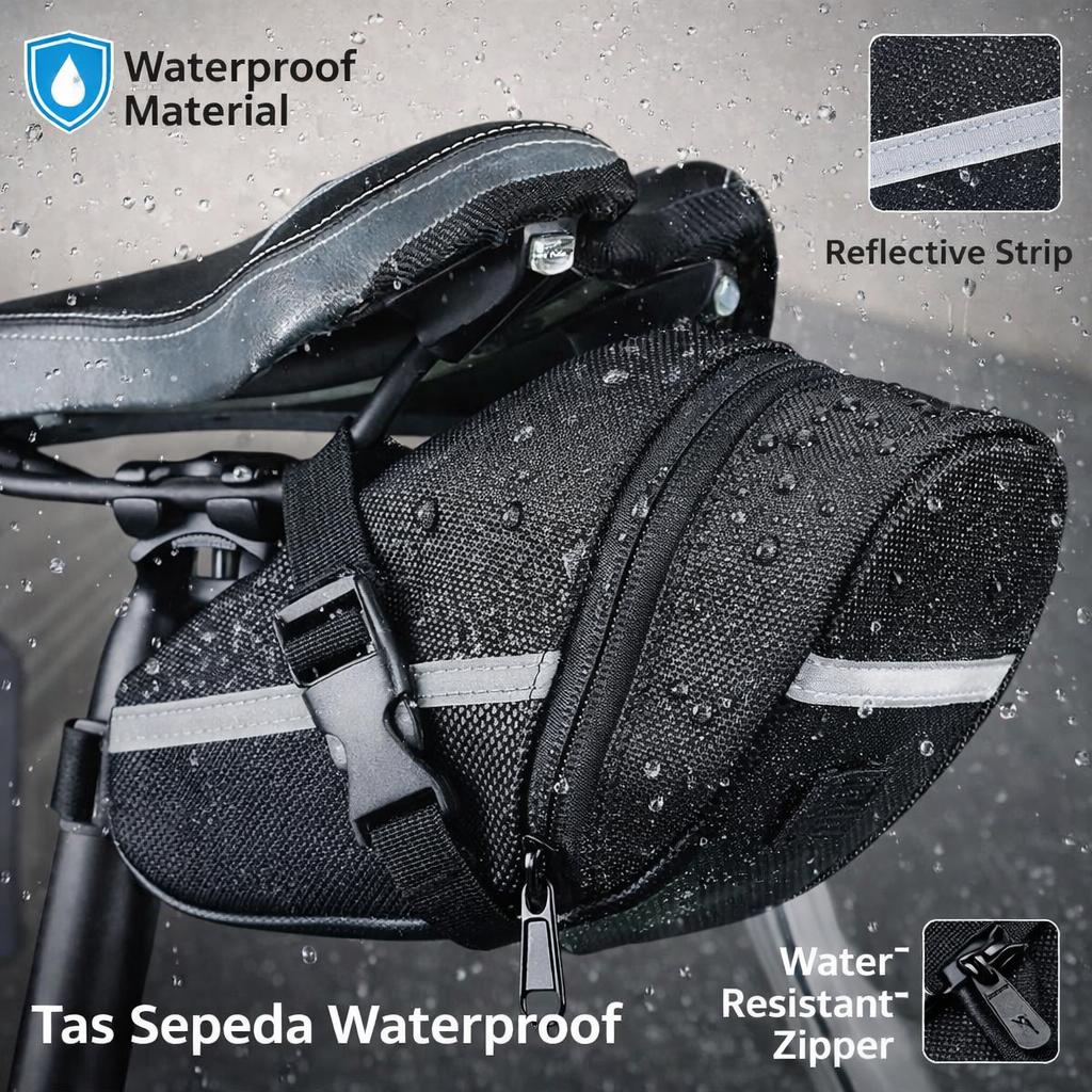 Tas Sepeda Saddle Bike Bag Oxford 600D Waterproof Reflektif