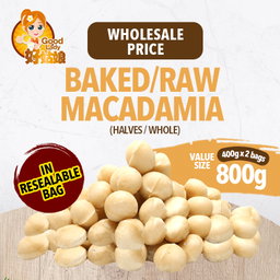 Raw/Baked Macadamia (Whole/Halves) - 800g (400g x 2 pack)