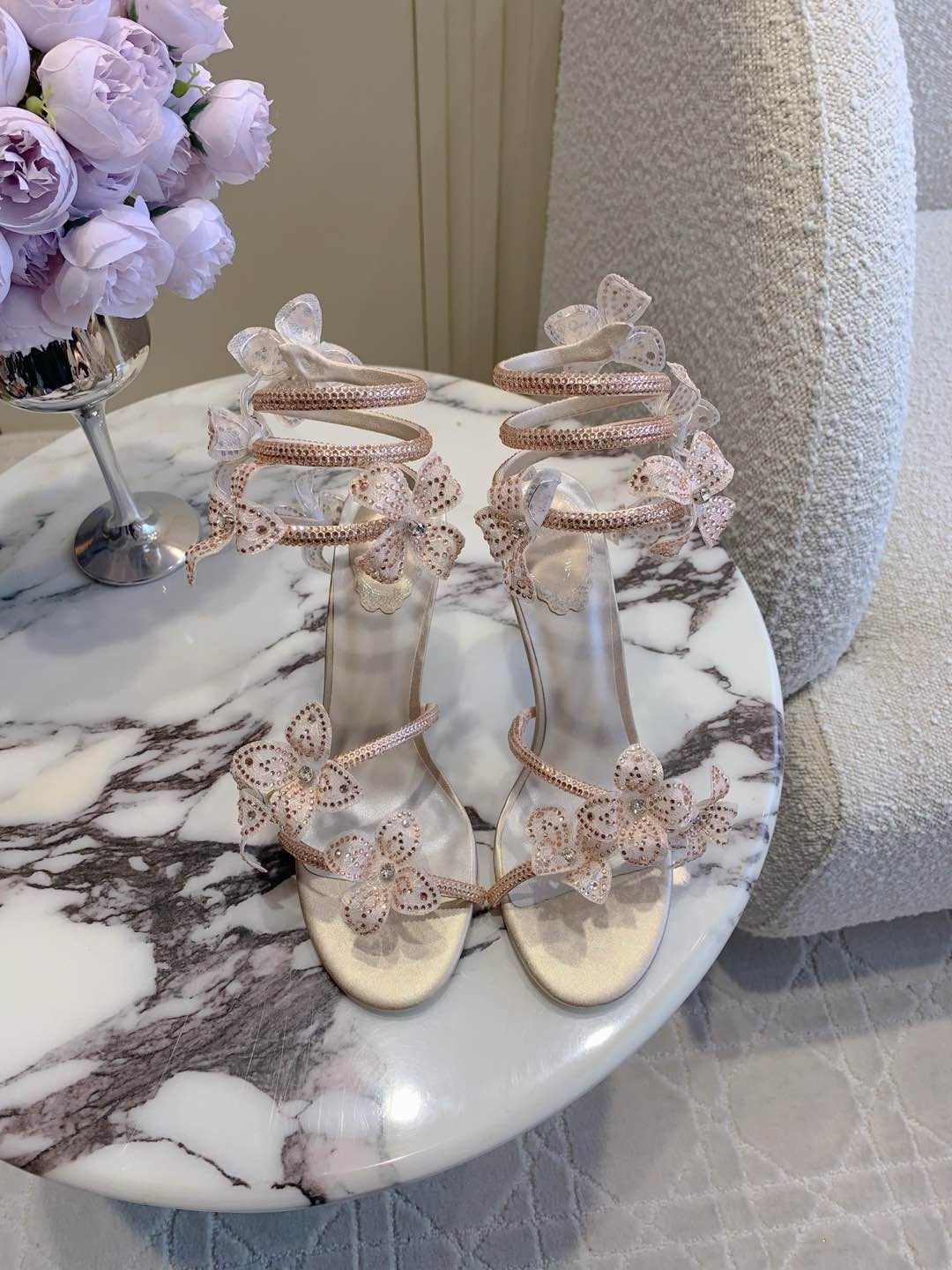 Rene Coavilla new crystal flower Heels